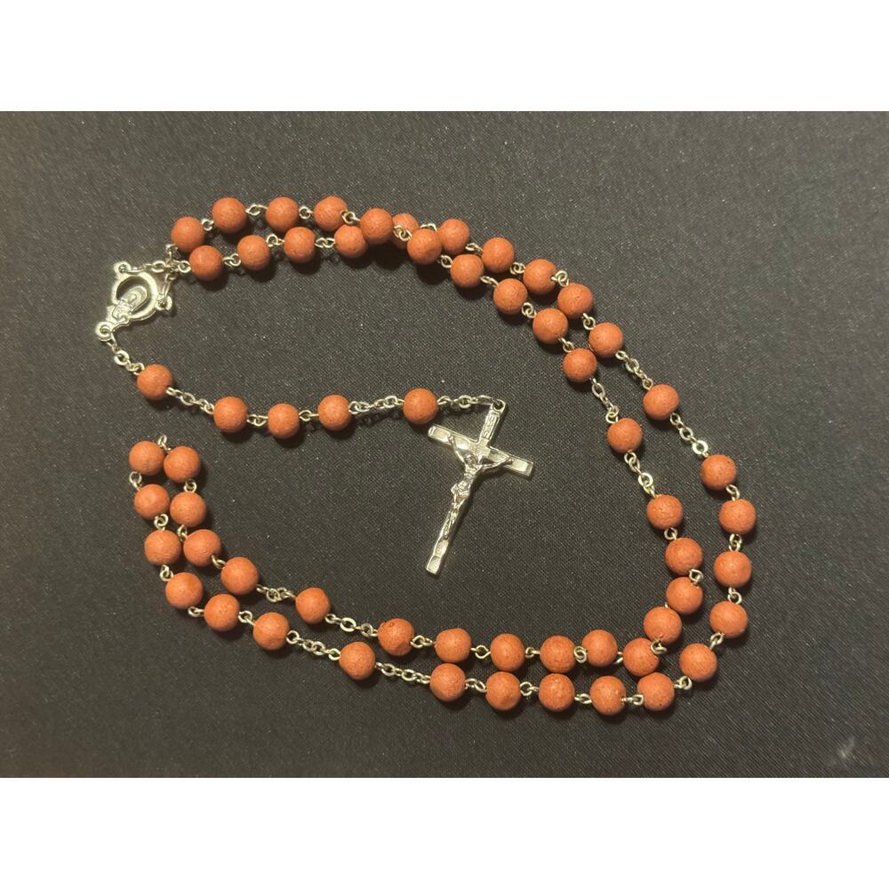 Vintage 18in Wood Bead Rosary
